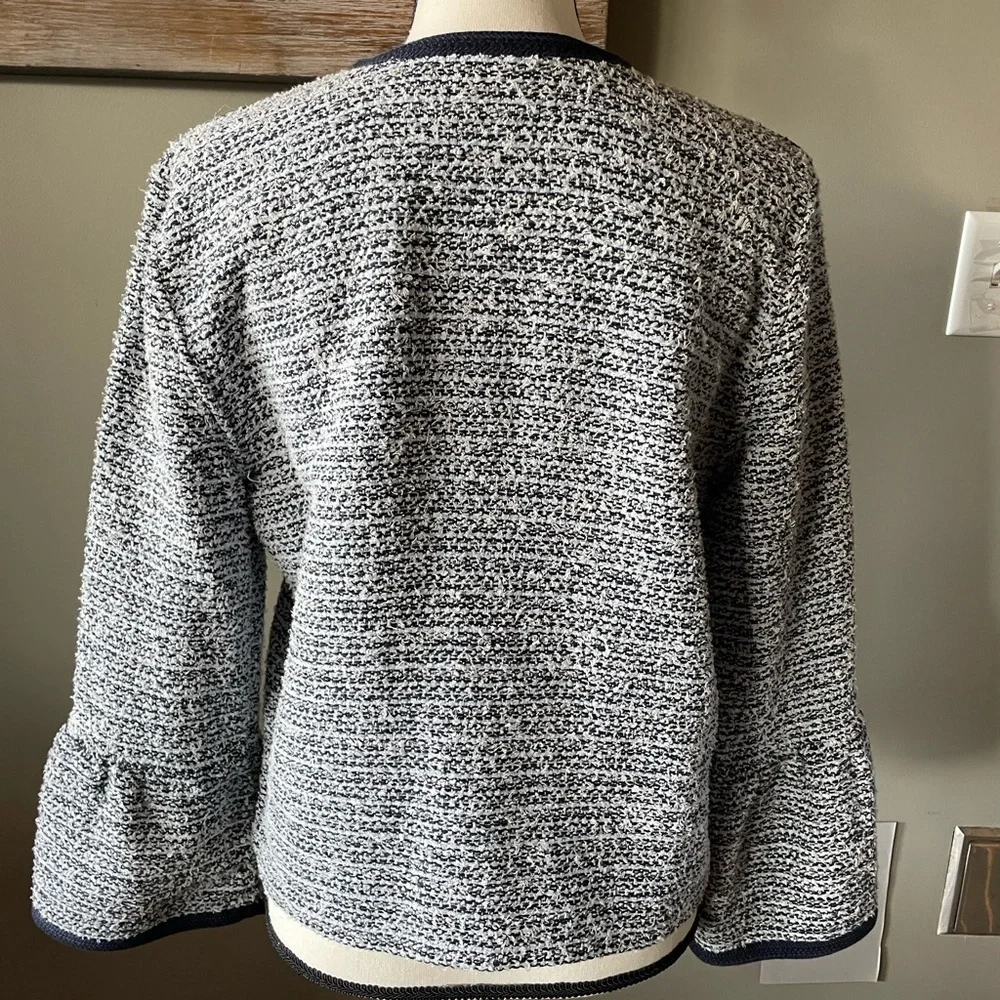 LOFT Navy and White Tweed Blazer - Picture 4 of 7